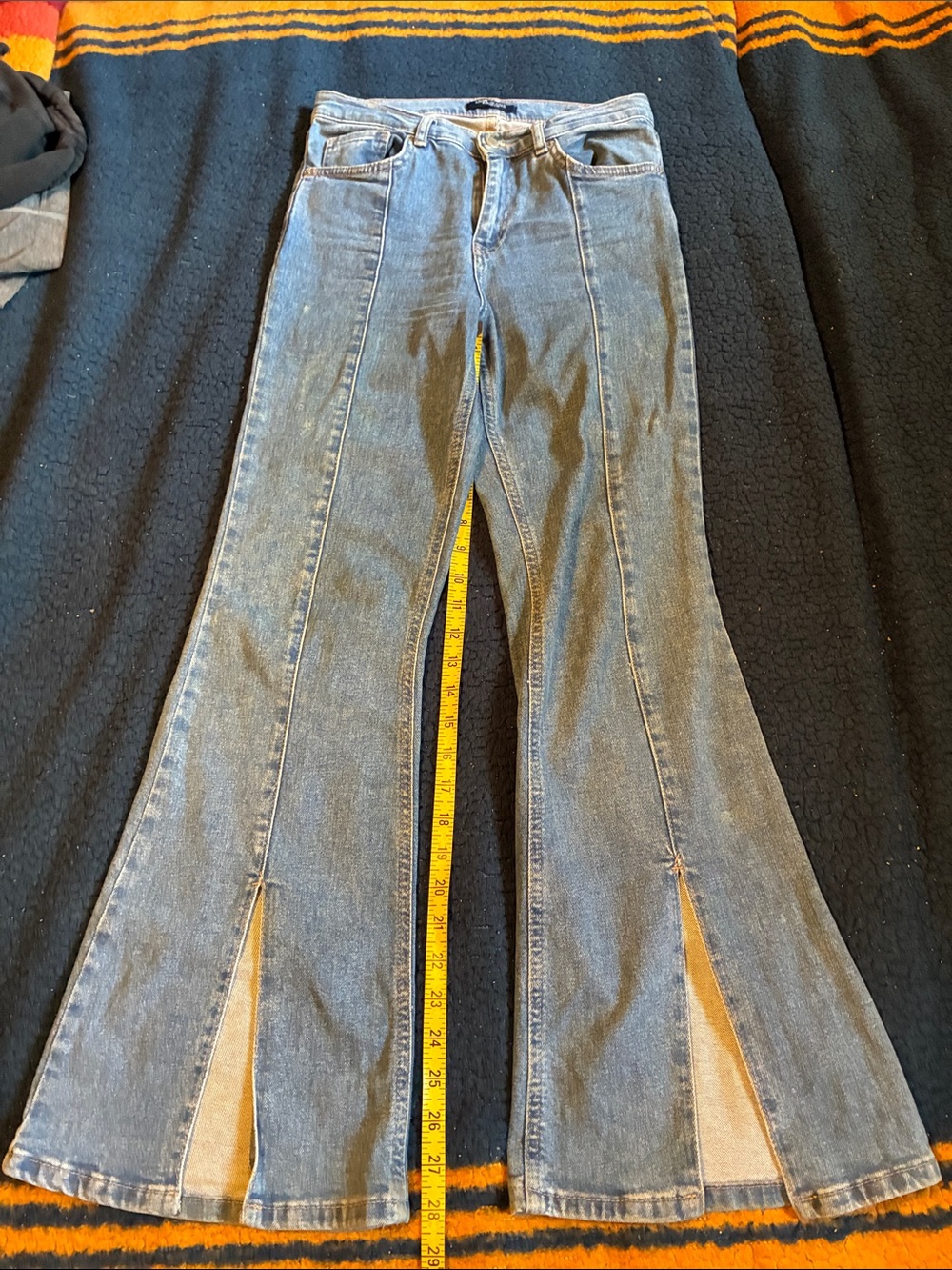 Y2K LCW jeans Classic Blue Flare Jeans with Front Slits